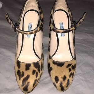 Prada Calfskin Leopard Print Shoes